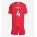 Liverpool Virgil van Dijk #4 Dětské Oblečení Domácí Dres 2025-26 Krátkým Rukávem (+ trenýrky)